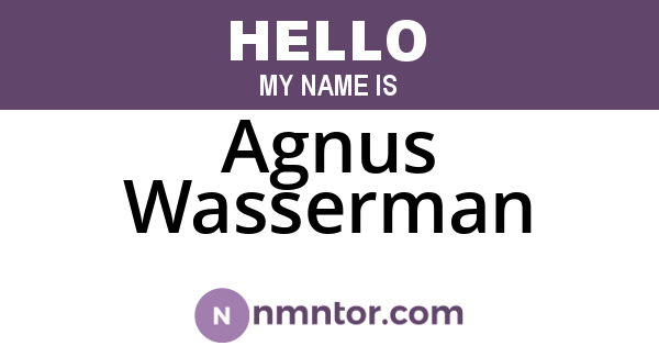 Agnus Wasserman