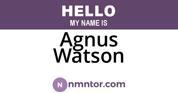 Agnus Watson