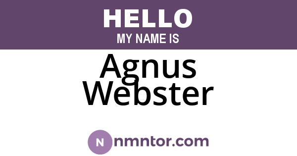 Agnus Webster