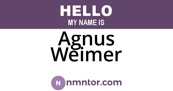 Agnus Weimer