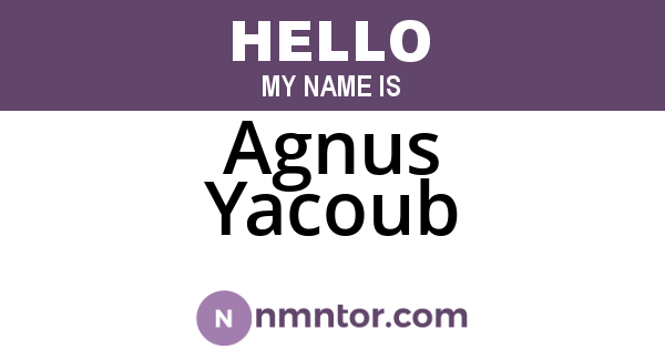 Agnus Yacoub