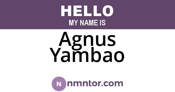 Agnus Yambao
