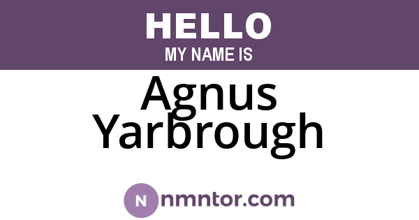 Agnus Yarbrough