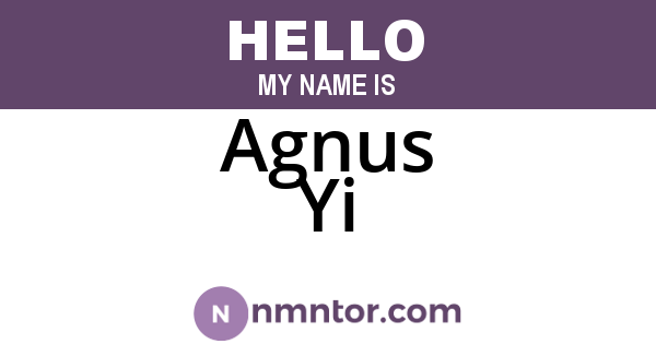 Agnus Yi