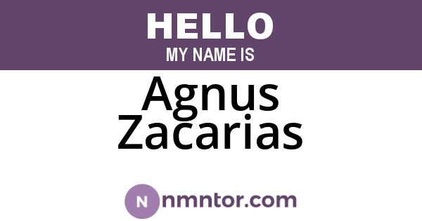 Agnus Zacarias