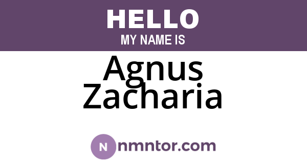 Agnus Zacharia
