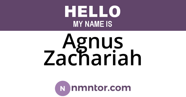 Agnus Zachariah