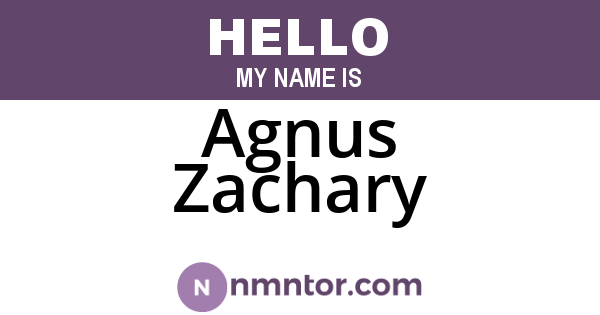 Agnus Zachary