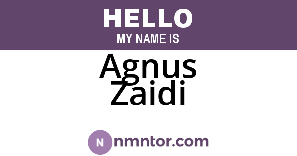 Agnus Zaidi