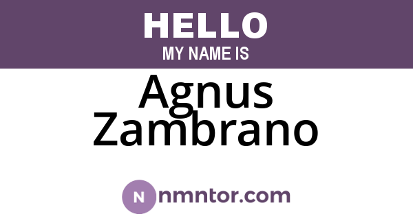 Agnus Zambrano