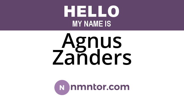 Agnus Zanders