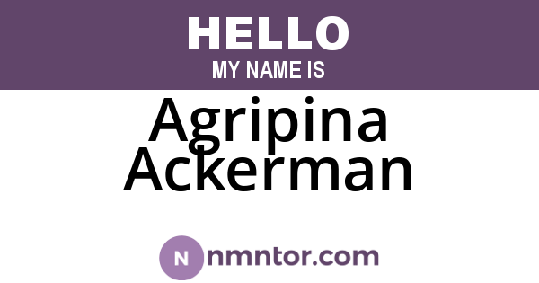 Agripina Ackerman