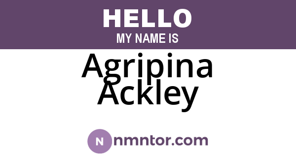 Agripina Ackley