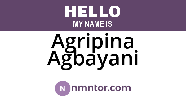 Agripina Agbayani
