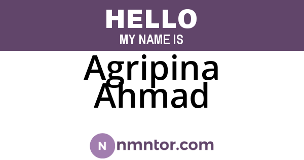 Agripina Ahmad