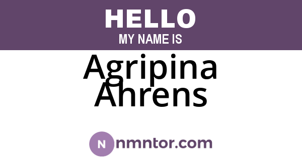 Agripina Ahrens