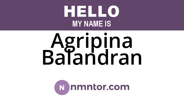 Agripina Balandran