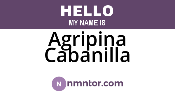 Agripina Cabanilla