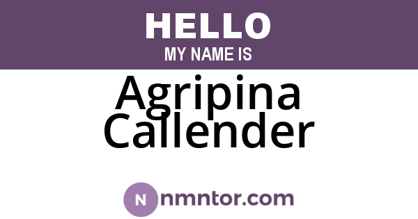 Agripina Callender