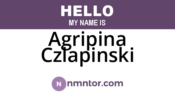 Agripina Czlapinski
