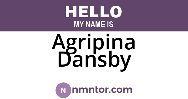 Agripina Dansby
