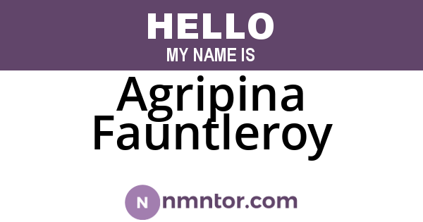 Agripina Fauntleroy