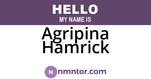 Agripina Hamrick