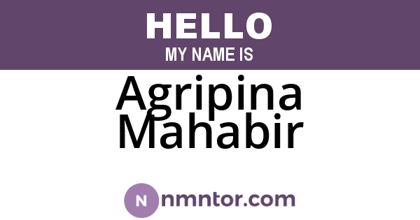 Agripina Mahabir