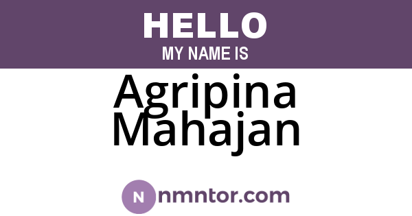 Agripina Mahajan