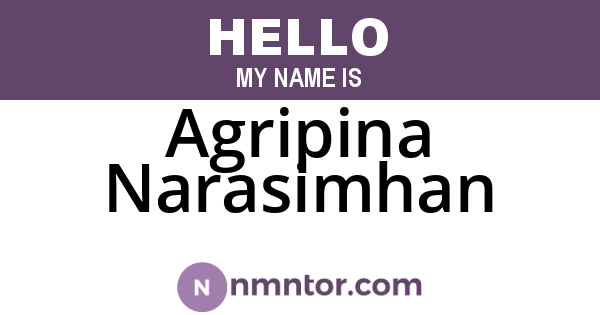 Agripina Narasimhan