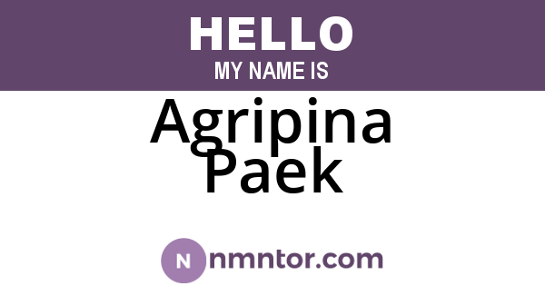 Agripina Paek