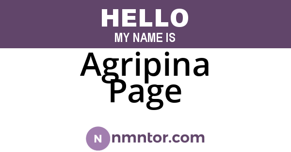 Agripina Page