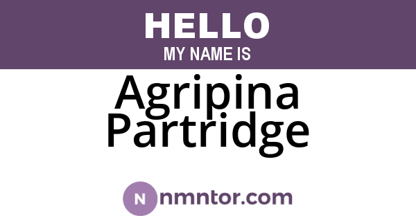Agripina Partridge