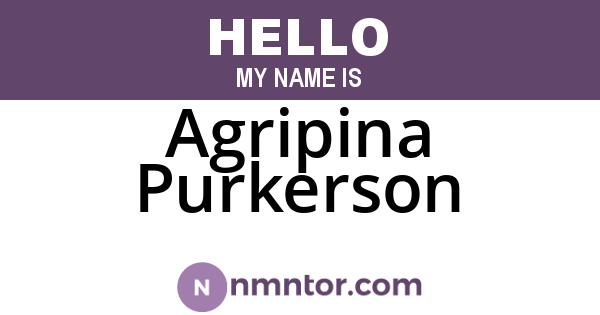 Agripina Purkerson
