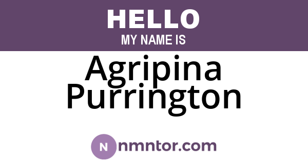Agripina Purrington