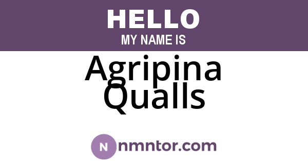 Agripina Qualls