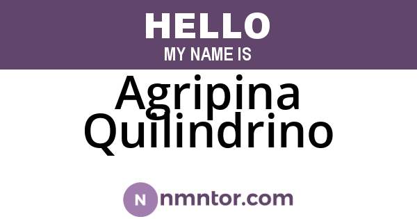 Agripina Quilindrino