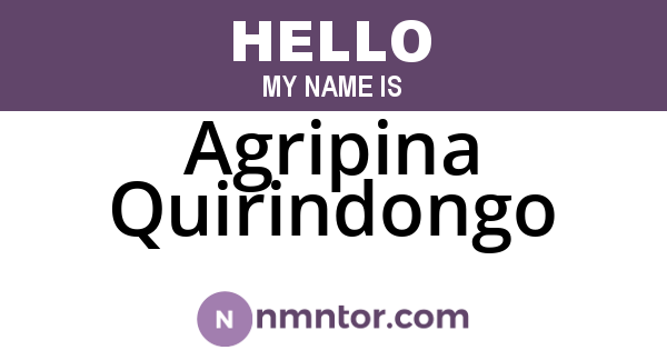 Agripina Quirindongo