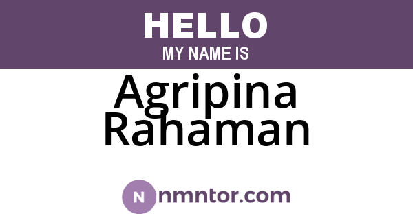 Agripina Rahaman