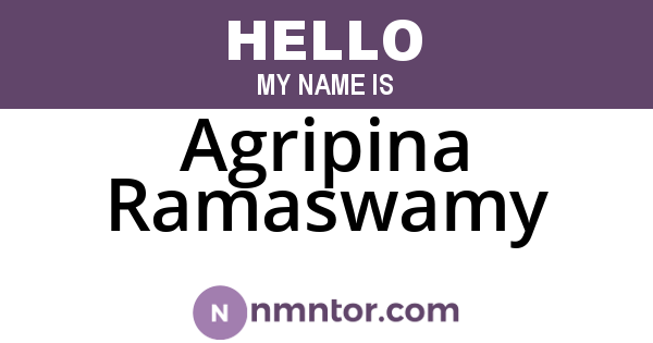 Agripina Ramaswamy