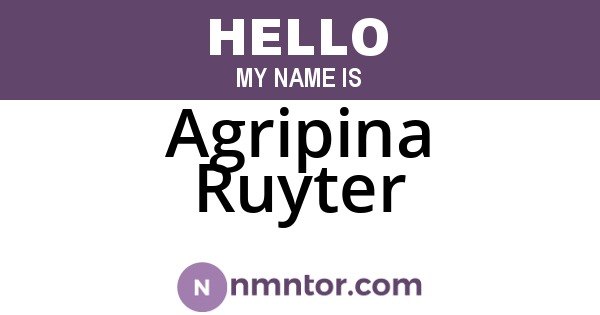 Agripina Ruyter