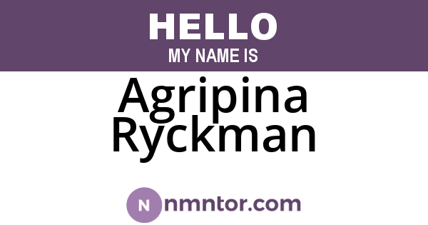 Agripina Ryckman