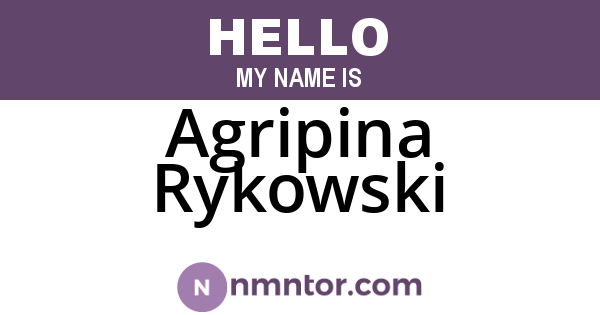 Agripina Rykowski