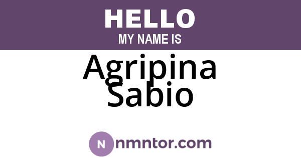 Agripina Sabio