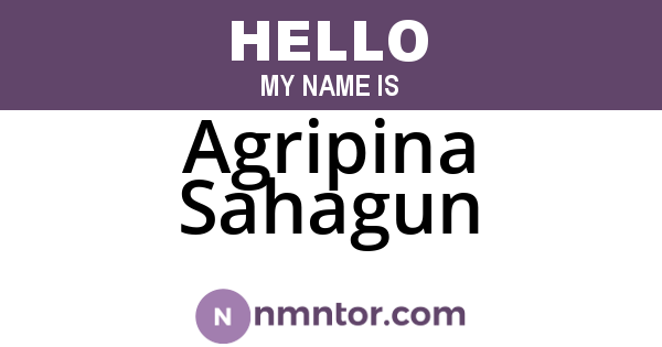 Agripina Sahagun