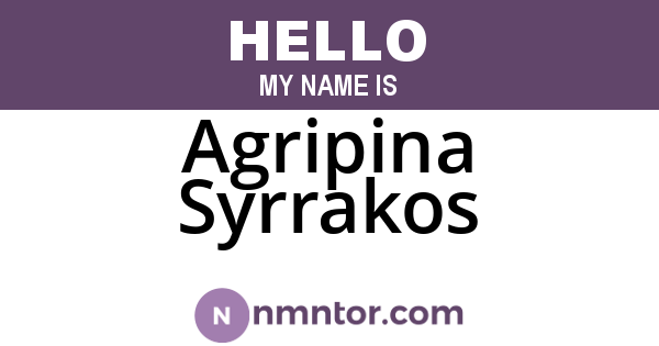 Agripina Syrrakos