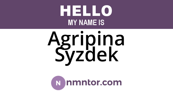Agripina Syzdek