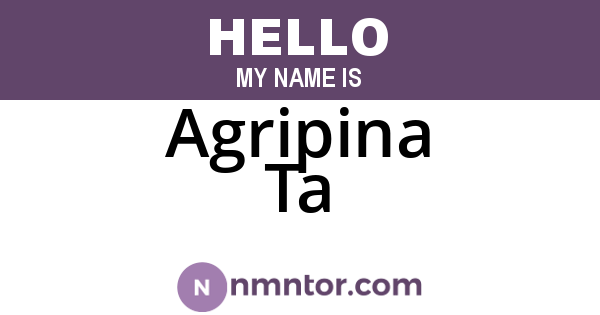 Agripina Ta