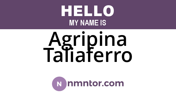 Agripina Taliaferro