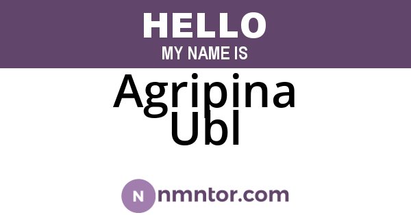 Agripina Ubl